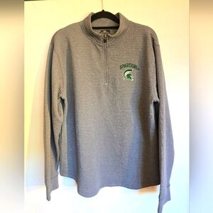 KNIGHTS APPAREL MEN'S GREY QUATER ZIP LONG SLEEVES SPARTAN LOGO SIZE L/G 42/44